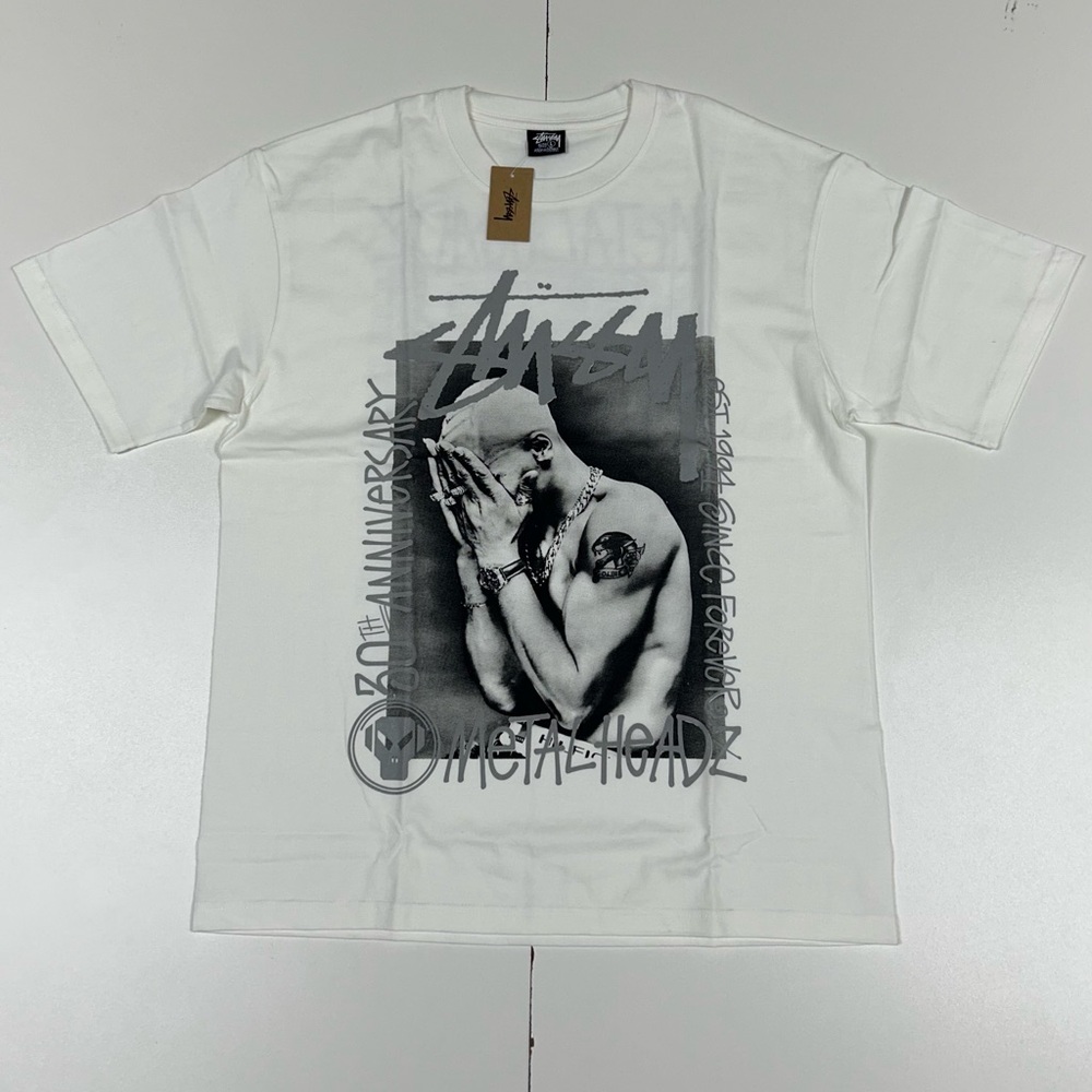 Stussy metalheadz vintage white tee